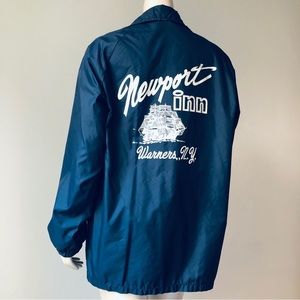 Newport Inn Tom Name Windbreaker Newport Inn Warners, NY Navy Mens Medium - M